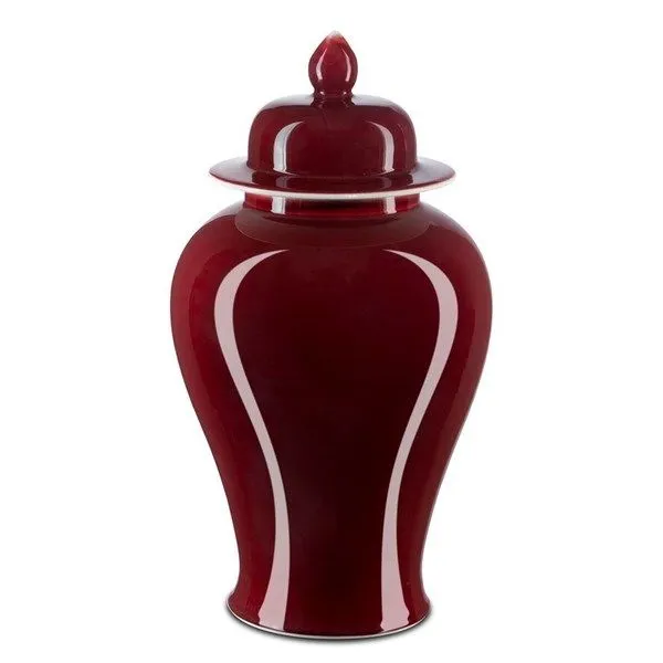 Product Image 1 for Oxblood Medium Temple Jar from Currey & Company