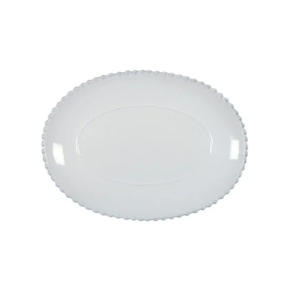 Product Image 1 for Pearl 13'' Scalloped Ceramic Stoneware Oval Platter - White from Costa Nova