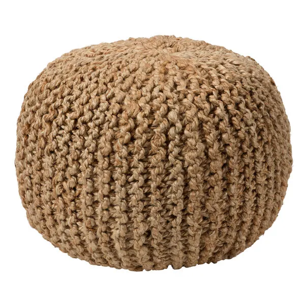 Product Image 1 for Azene Handmade Solid Tan Cylinder Pouf 20" x 20" x 14" from Jaipur 