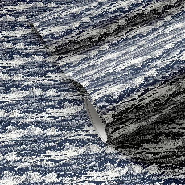 Product Image 1 for Wavebreak Navy I Wallpaper by Getty Images from Four Hands