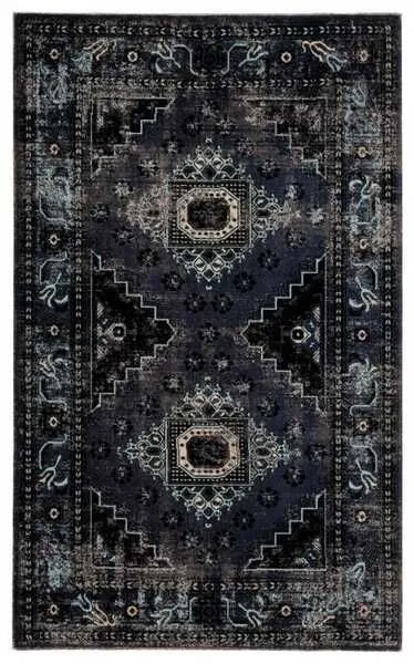 Product Image 3 for Westlyn Indoor/ Outdoor Medallion Black/ Blue Rug from Jaipur 