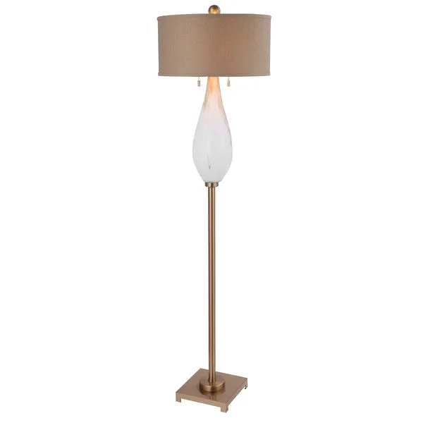 Product Image 4 for Uttermost Cardoni White Glass Floor Lamp from Uttermost
