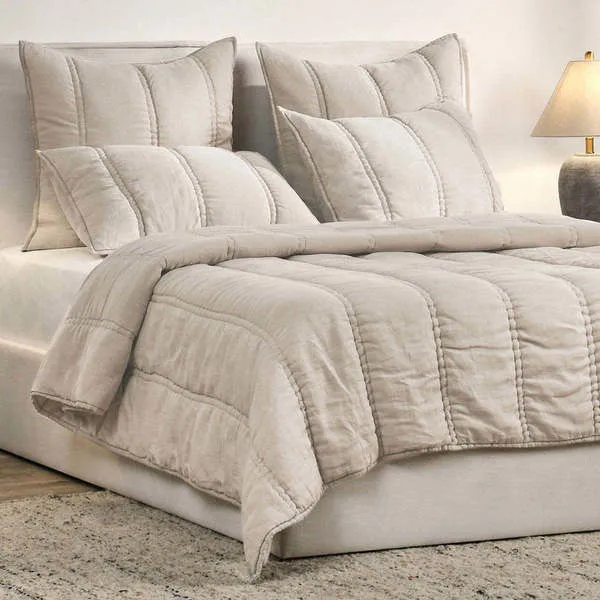 Product Image 1 for Rowen Sustainable Fabric Beige Quilt from Classic Home Furnishings