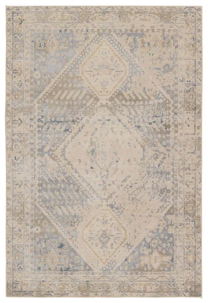 Product Image 1 for Rush Indoor / Outdoor Medallion Light Gray / Blue Rug 9'6" x 12'7" from Jaipur 