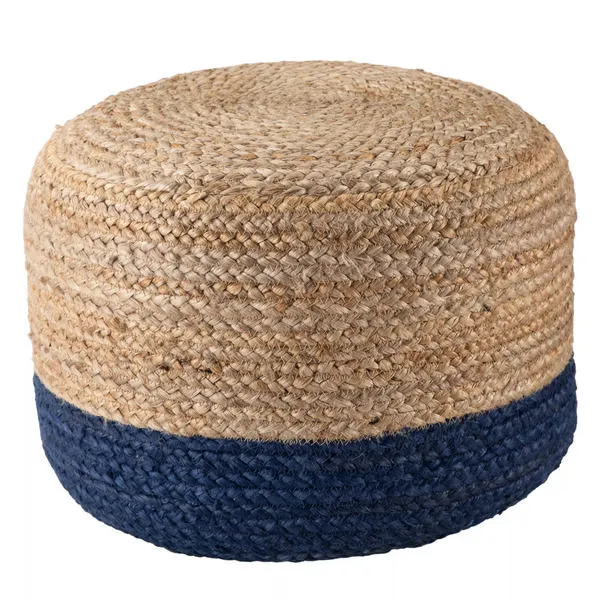 Product Image 2 for Oliana Ombre Blue/ Beige Cylinder Pouf from Jaipur