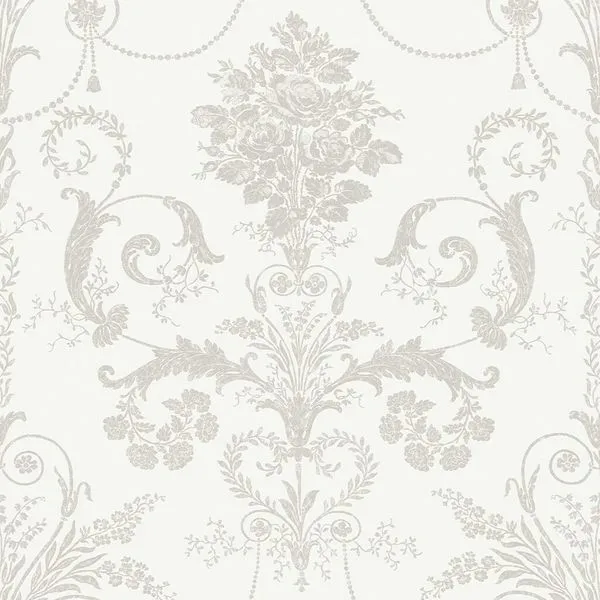 Product Image 1 for Laura Ashley Josette Dove Grey and White Wallpaper from Graham & Brown