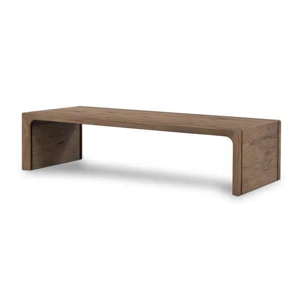 Rustic oak Henry Coffee Table with subtly curved corners and minimalist design