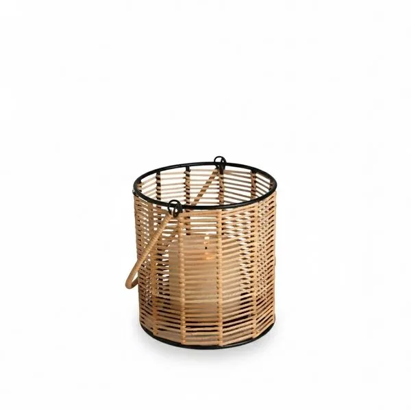 Product Image 1 for Natural Iron & Bamboo Lantern Dia 6.25" from BIDKHome