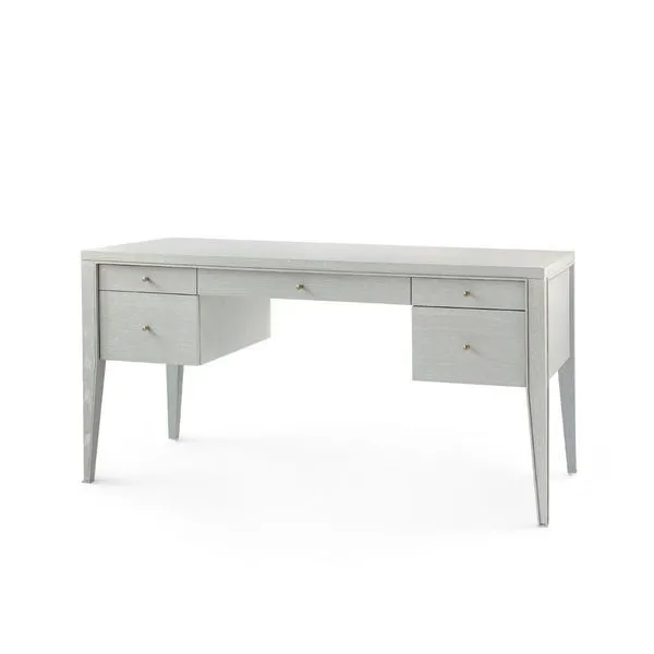 Product Image 5 for Paola Gray Cerused Oak 5-Drawer Desk from Villa & House