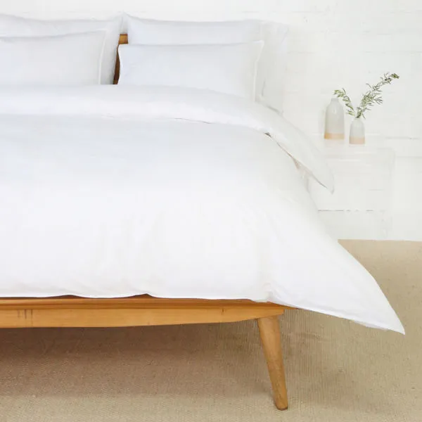 Product Image 1 for Parker Cotton White Percale Twin Duvet Set from Pom Pom at Home