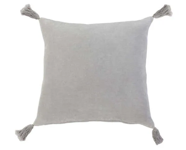 Product Image 1 for Bianca 20" Cotton Accent Pillow with Insert - Light Grey from Pom Pom at Home