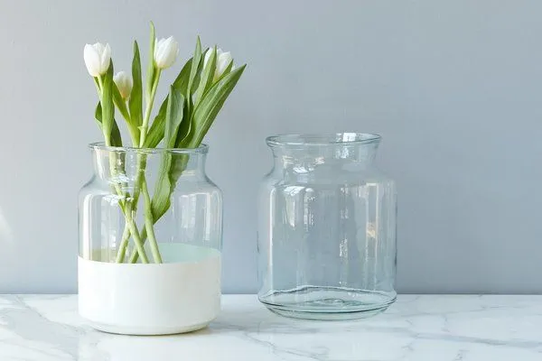 Product Image 1 for White Colorblock Mason Jar from etúHOME