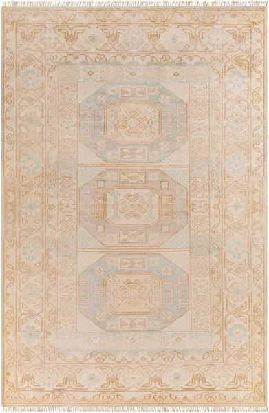 Product Image 1 for Anadolu Hand-Knotted Ice Blue / Dusty Pink Rug  - 4' x 6' from Surya