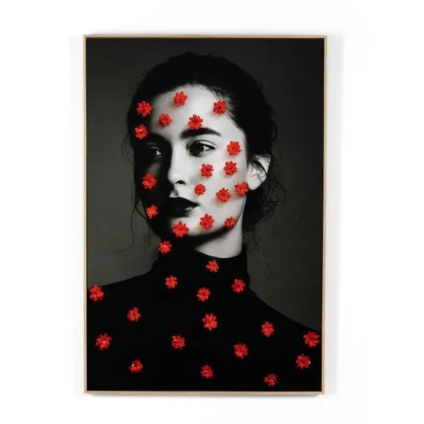 Product Image 1 for Female Portrait & Red Flowers By Getty from Four Hands