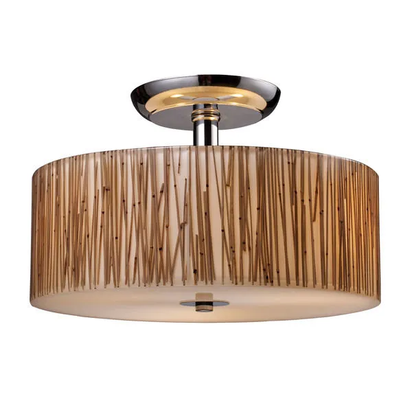 Product Image 2 for Modern Organics 3 Light Semi Flush In Bamboo Stem Material In Polished Chrome  from Elk Lighting