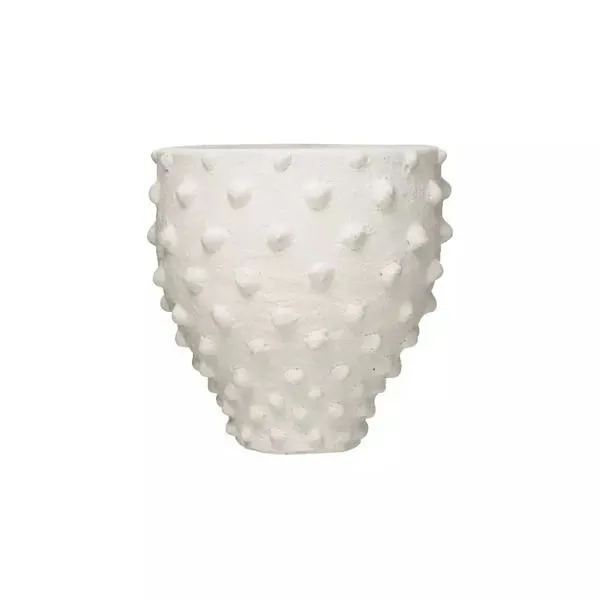 Product Image 5 for Textured White Terracotta Planter 9.75"H from Creative Co-Op