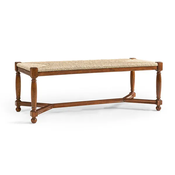 Product Image 1 for Two Seat Stool with Rushed Seat from Johnathan Charles
