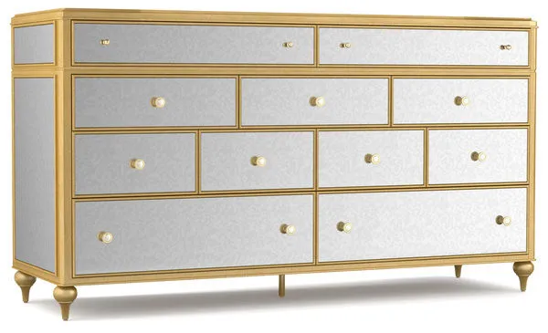 Product Image 3 for Bewitch Nine Drawer Mirrored Dresser from Hooker Furniture