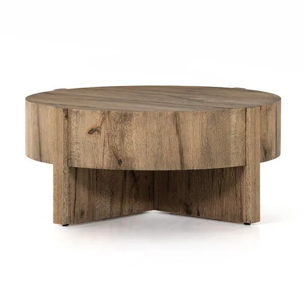 Product Image 10 for Bingham Rustic Oak Veneer Drum Coffee Table  from Four Hands