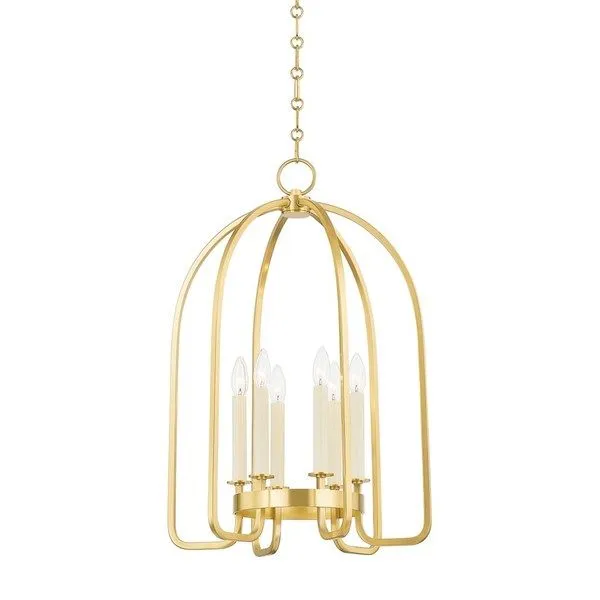 Product Image 1 for Oakville 6-Light Aged Brass Lantern from Hudson Valley