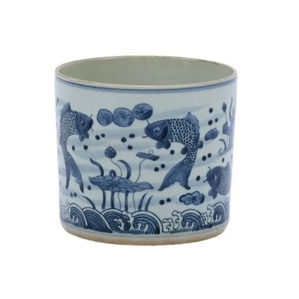 Product Image 2 for Blue & White Fish Orchid Pot from Legend of Asia