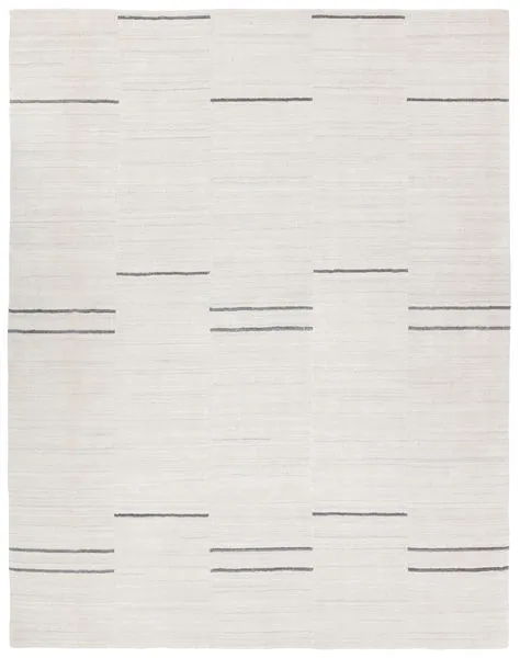Product Image 1 for Tinsin Handmade Striped Gray / Ivory Rug from Jaipur