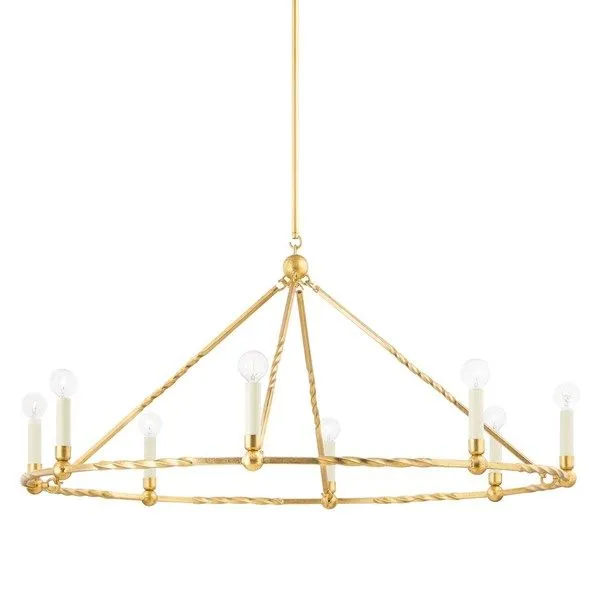 Product Image 1 for Josephine Twisted Gold Leaf 8-Light Chandelier from Mitzi