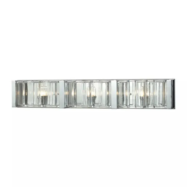Product Image 1 for Corrugated Glass 3 Light Vanity In Polished Chrome from Elk Lighting