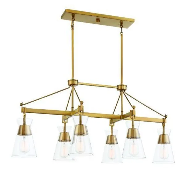 Product Image 4 for Lakewood 6 Light Linear Chandelier from Savoy House 