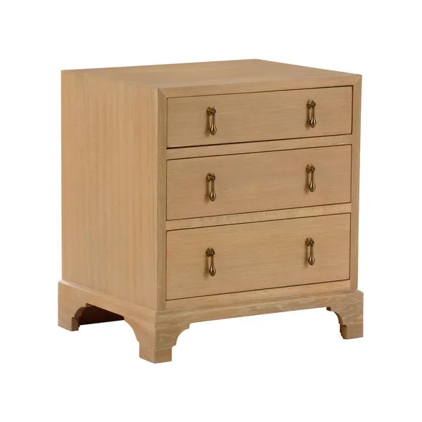 Cooper River Chest with three drawers in natural cerused oak and nickel drop pulls