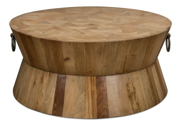 Product Image 2 for Round Tower Driftwood Drum Coffee Table from Sarreid Ltd.