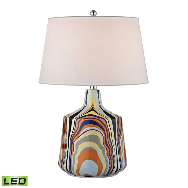 Product Image 1 for Technicolor Stripes Table Lamp With White Shade from Elk Home