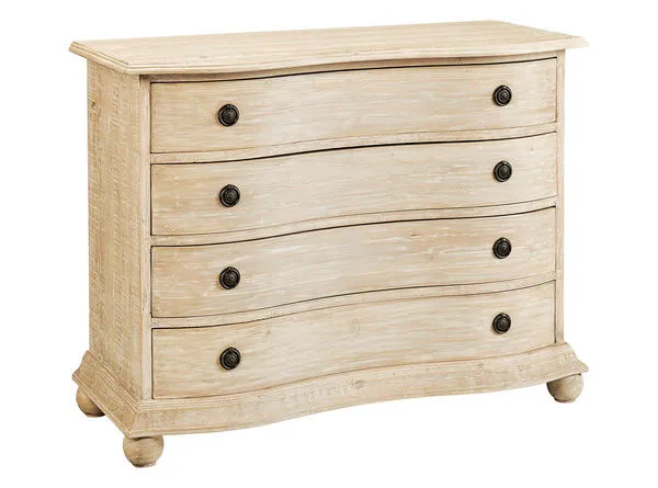 Product Image 1 for White Washed Bow Front Chest from Furniture Classics