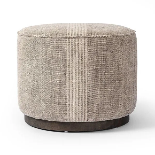 Product Image 1 for Sinclair Manchester Flint Round Ottoman from Four Hands