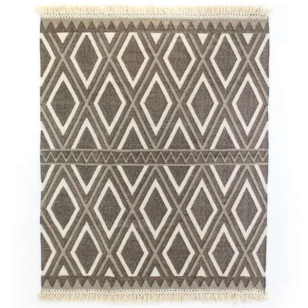 Product Image 3 for Grey & Cream Diamond Flatweave Rug from Four Hands