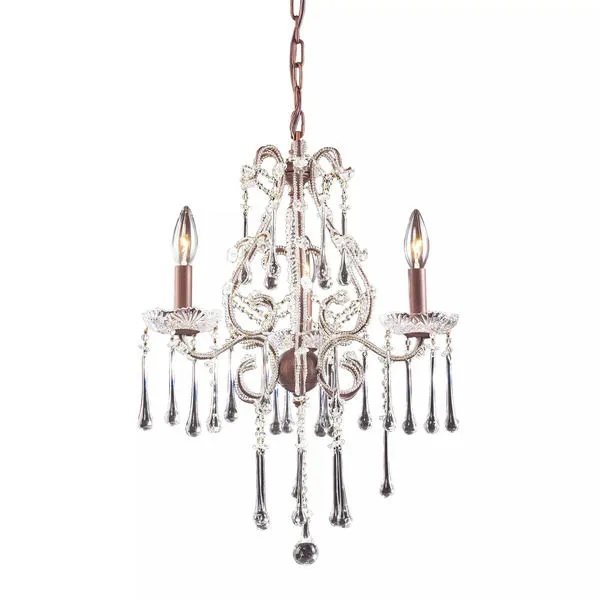 Product Image 1 for 3 Light Chandelier In Rust And Clear Crystal from Elk Lighting