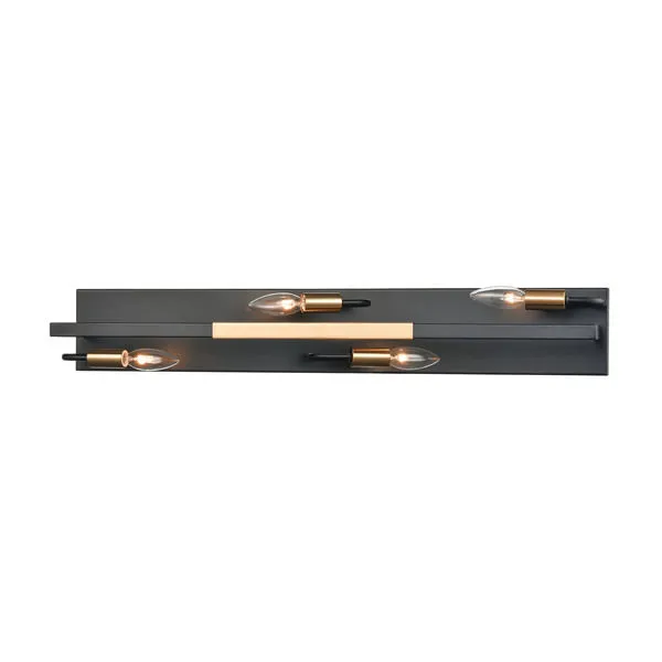 Product Image 2 for Heathrow 4 Light Vanity Light In Matte Black And Satin Brass from Elk Lighting