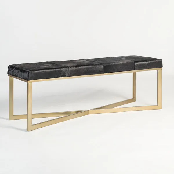 Product Image 1 for Scottsdale Ebony Hide Leather Bench from Alder & Tweed