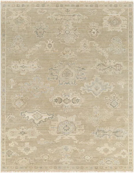 Product Image 1 for Antalya Hand-Knotted Wool Light Brown / Sage Rug - 10' x 14' from Surya