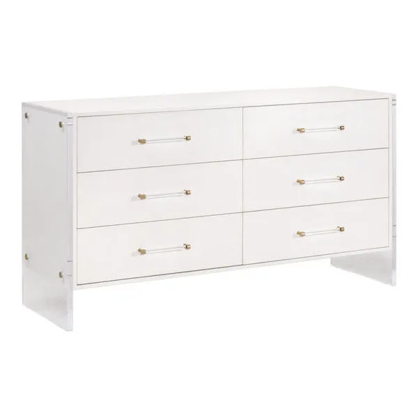 Product Image 1 for Sonia Pearl Shagreen 6-Drawer Resin Double Dresser from Essentials for Living