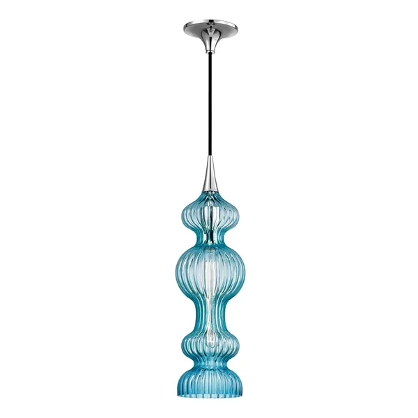 Product Image 1 for Pomfret 1 Light Pendant With Blue Glass from Hudson Valley