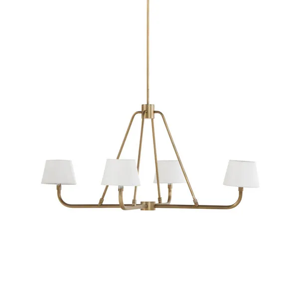 Product Image 1 for Dudley Aged Brass White Chandelier from Four Hands