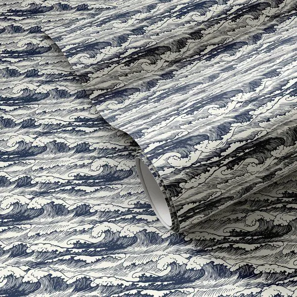Product Image 1 for Wavebreak Navy I Wallpaper by Getty Images from Four Hands