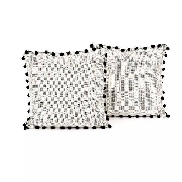 Product Image 2 for Black Fringe Trim Pillow, Set Of 2 from Four Hands