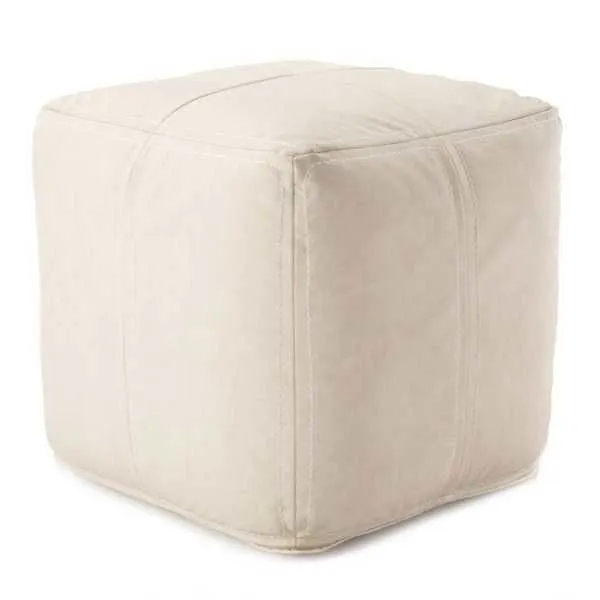 Product Image 3 for Suave Solid White Cube Pouf by Nikki Chu from Jaipur 