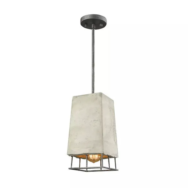 Product Image 2 for Brocca 1 Light Mini Pendant In Silverdust Iron With Concrete And Metal Shade from Elk Lighting
