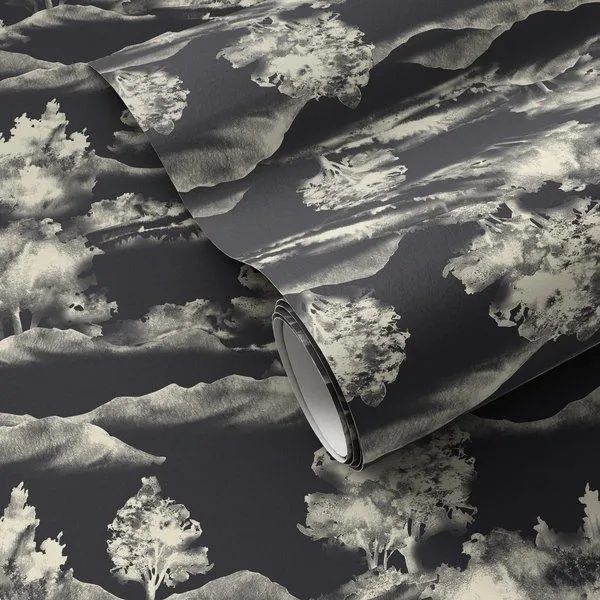 Product Image 1 for Abundance Black Wallpaper from Four Hands