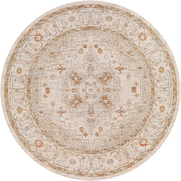 Product Image 1 for Avant Garde Woven Light Beige / Light Blue Rug - 6'7" Round from Surya