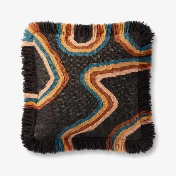Product Image 5 for Rainbow Charcoal / Multi Pillow from Loloi