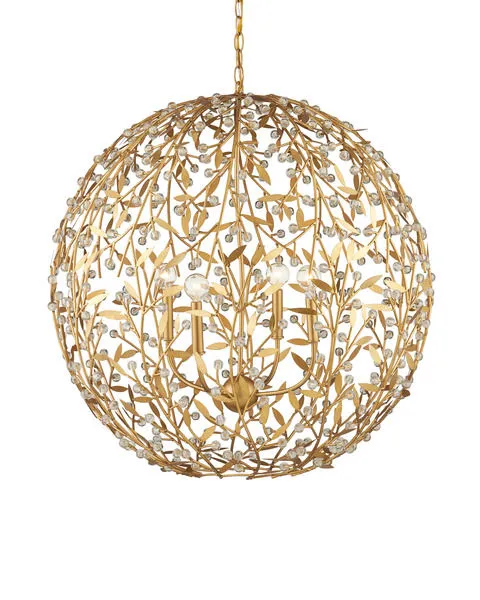 Product Image 1 for Secret Garden Gold Orb Chandelier from Currey & Company